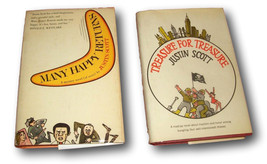 Rare  2 Justin Scott Hardcover Novels ~ Many Happy Returns ~ Treasure for Treasu - £93.03 GBP