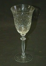 Crystal Long Stem Wine Goblet Glass Elegant &amp; Clear Diamond &amp; Ribbed Unk... - £31.13 GBP