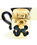 Teigland Bradford Studio Art Pottery Chef Mug 3D Face w/ Moustache 12 oz... - £9.31 GBP
