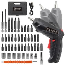 Cordless Electric Screwdriver, 3.6V Rechargeable Power Screwdriver With 47 Pcs A - £30.36 GBP