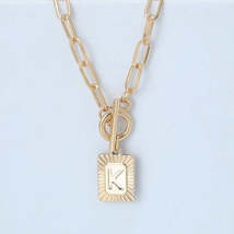 A-Z Alphabet Pendant Necklace 26 Letters OT Clasp Necklace Collar Chain Jewelry  - £0.83 GBP