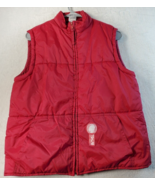 Looney Tunes Vest Youth Large Red 100% Nylon Pockets Sleeveless Logo Ful... - $22.01