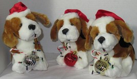 Russ Berrie Stuffed BEAGLE Dog Pup sits approx: 8&quot; Winter Christmas ornament - £18.69 GBP