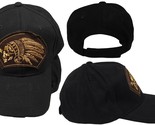 Native Warrior Distressed Black Cotton Adjustable Embroidered Cap Hat - £7.73 GBP