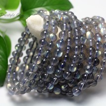Free shipping Natural Top Madagascar Bulb Labradorite smooth round bracelet gem  - £37.37 GBP