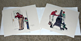 NORMAN ROCKWELL Litho Set of Two 8x10 Prints--A Helping Hand—1970&#39;s--Embossed  - £20.20 GBP
