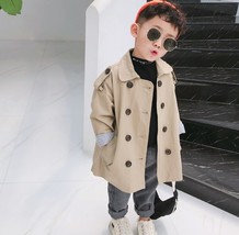 Autumn Korean style fashion boys oversized trench jackets Kids loose  work long  - £64.08 GBP