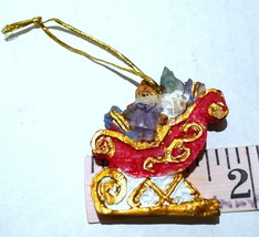 Santa Claus Sled with Toys Christmas Tree Ornament 1 3/4&quot; tall   miniature - £3.86 GBP