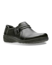 NEW CLARKS BLACK LEATHER WEDGE COMFORT WALKING PUMPS SIZE 8 M - £57.43 GBP