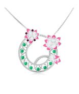 KICKY&amp;PERKY 925 Sterling Silver Nature Inspired Floral Twisted Pendant J... - $116.10