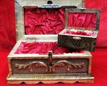 HANDMADE PUZZLE BOX MAGIC WOOD PANDORA TRICK SECRET JEWELERY CASE WITH G... - $49.00