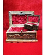 HANDMADE PUZZLE BOX MAGIC WOOD PANDORA TRICK SECRET JEWELERY CASE WITH G... - $49.00