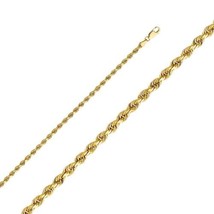 Genuine 14k Yellow Gold 3mm Diamond-cut Solid Rope Chain 7.5&quot; Women&#39;s Bracelet - $577.00