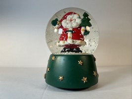 Vintage Wind-Up Santa Snow Globe Plays &quot;Joy to the World&quot; Christmas Decor - $14.99