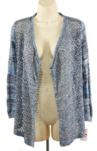 INC Women&#39;s XS Cardigan Sweater Open Front Ombre Bloom Blue Fishnet Sequined NEW - £28.52 GBP