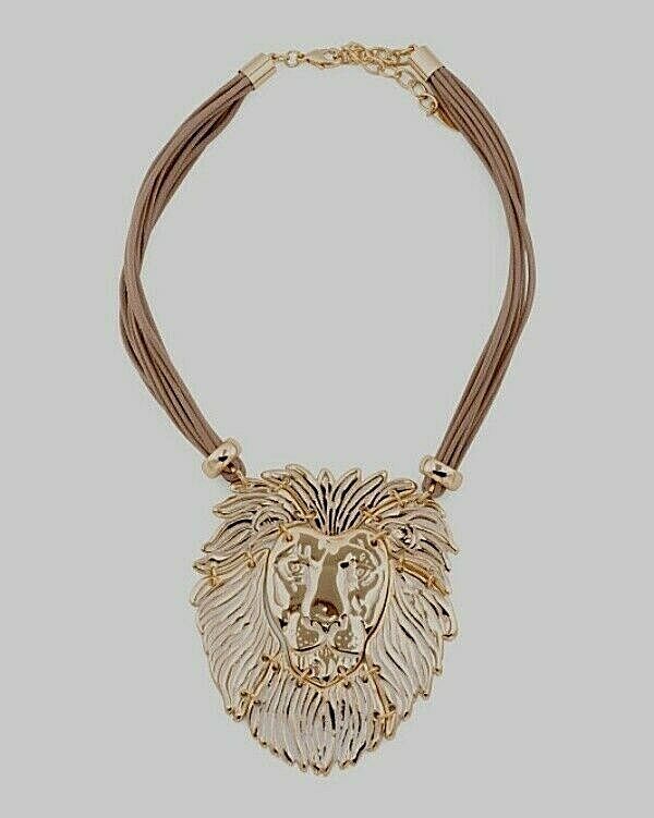 Primary image for ST. THOMAS LION HEAD CORD NECKLACE NWT