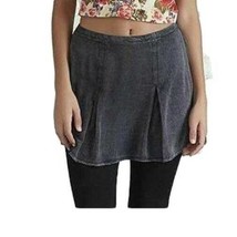 Womens Skirt Skater Mini Jr Girls Adam Levine Black Pleated Acid Wash Ch... - £10.87 GBP