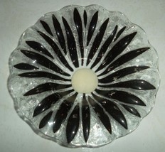 Vintage Sydenstricker Glass Handcrafted &quot;Black and White Petal Design&quot; Fused Gla - £21.20 GBP