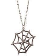 Marc Jacobs Vintage Statement Necklace Crystal Pearl Cobweb Dark Silver ... - $115.09 CAD