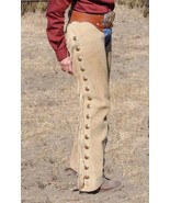 Handmade Cowboy Buckskin Suede Leather Pant Rodeo Chap Western Mountain ... - £69.73 GBP+