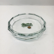 Schultheis Pilsner Clear Glass Cigar Ashtray 3 Slot Round Scalloped Edge... - $15.99