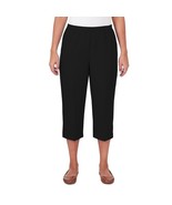 Alfred Dunner Women&#39;s Petite Button Hem Denim Capri Pant Size 10P Black - $38.59 CAD