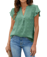 Blouses for Women Dressy V Neck Ruffle Sleeve Summer Tops Casual Flowy S... - €33,41 EUR