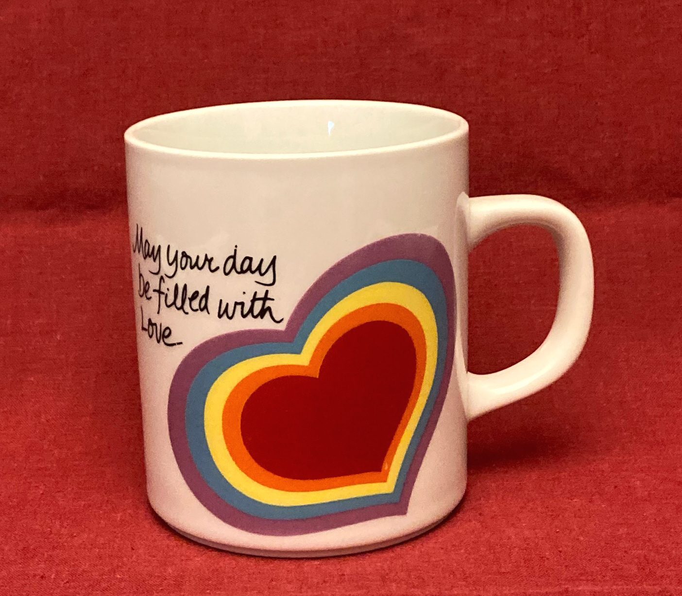 Vintage Avon The Love Mug 1983 Easter Valentine's Day rainbow heart - £3.90 GBP
