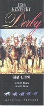 1991 - 117th Kentucky Derby program in MINT Condition - STRIKE THE GOLD - $15.00