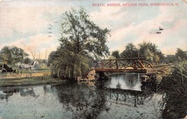 Springfield Ohio Scene In Snyder Park~Rustic Bridge Postcard 1907 - £5.71 GBP