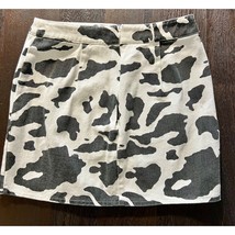 Denim Retro Cow Print Mini Skirt - $12.86