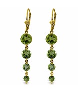 7.2 Carat 14K Solid Yellow Gold Chandelier Natural Peridot Chandelier Ea... - $493.02