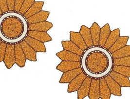 Set Of Sunflower Placemat Beaded Designer Tablemat Spring Charger Plate ... - £53.05 GBP+