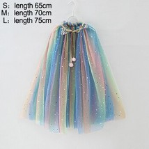  Costume Girls Sequin  Shawl Colorful Tulle Cape Cloak Child Fancy Dress Up Mant - £53.07 GBP