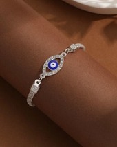 Evil eye hand of hamsa bracelet - Protection Spiritual Silver And Blue Bracelet - £9.78 GBP