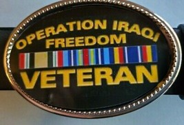 OPERATION IRAQI FREEDON Veteran Epoxy Photo Belt Buckle  - £13.41 GBP