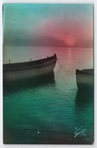 RPPC Beautiful Ocean And Boats Tinted Fotocelere Torino Real Photo Postcard M28 - £15.63 GBP