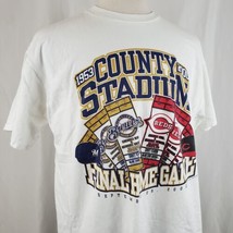 Vintage Milwaukee Brewers County Stadium Last Home Game T-Shirt XL Logo Athletic - £26.46 GBP