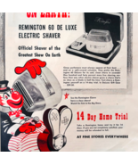 1953 Remington 60 Shaver Advertisement Circus Clown Ringling Barnum Bail... - $29.99
