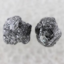 1.79 CT 2 Piece Raw Uncut Diamond Gemstone, Natural Black Rough Loose Diamond - £45.49 GBP