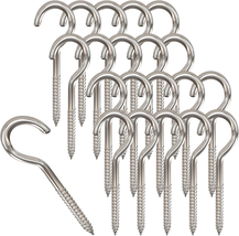 2 Inch Metal Cup Hook round End Screw Hook Self Tapping Screw Hook Silver 50Pcs - £11.06 GBP