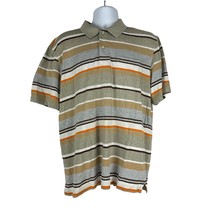 George Men&#39;s Polo Shirt Size L Gray Striped - £10.94 GBP