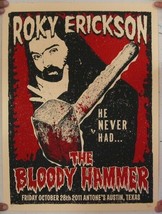 Roky Erickson Poster Silkscreen Bloody Hammer Antone&#39;s Austin TX October... - £135.19 GBP