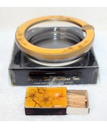 Vintage Buckler&#39;s 5th Ave NY Enamel Glass Ashtray w/ Matching Matchbox i... - £14.94 GBP