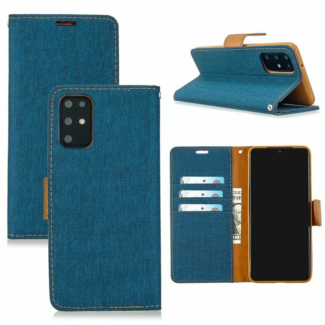 For iPhone 11 Pro Max XR 5s 6 7 8 Plus Canvas Leather Wallet Flip Magnetic Case