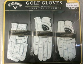 Callaway Golf Gloves Premium 3-Pack Cabretta Leather small right hand gl... - $29.69