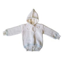 Vintage Mario Gilberti Baby Sweater ITALY Hooded Jacket Zips up back 9 mo Boys - £31.81 GBP