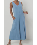 AnyBody Cozy Knit Luxe Button Down Sleeveless Jumpsuit- DUSK BLUE, TALL ... - £24.92 GBP