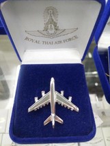AIRPLANE MILITARY AVIATION, THAI AIR FORCE TIE PIN SILVER COLOR Rare VEL... - $354.45 MXN