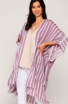 New Gigio by UMGEE Size M lilac Moroccan stripe kimono sleeve jacket cov... - $22.95
